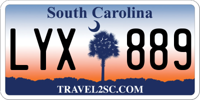SC license plate LYX889