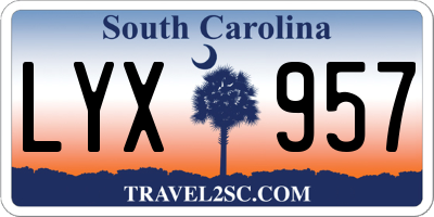 SC license plate LYX957
