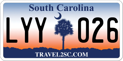 SC license plate LYY026
