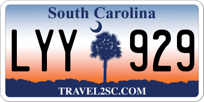SC license plate LYY929
