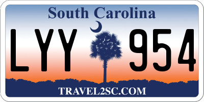 SC license plate LYY954