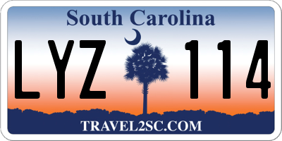 SC license plate LYZ114