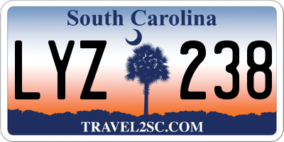 SC license plate LYZ238