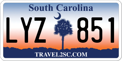 SC license plate LYZ851