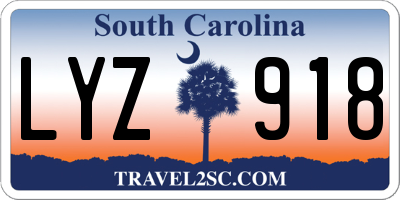 SC license plate LYZ918