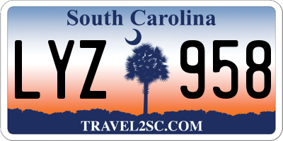 SC license plate LYZ958