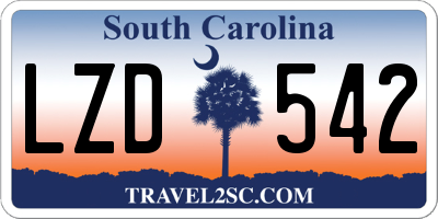 SC license plate LZD542
