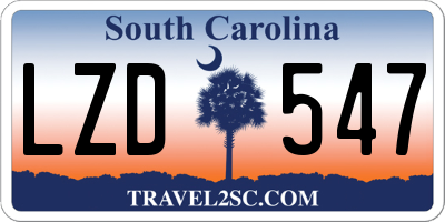 SC license plate LZD547