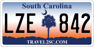 SC license plate LZE842