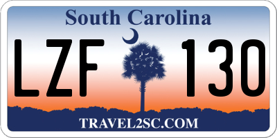 SC license plate LZF130