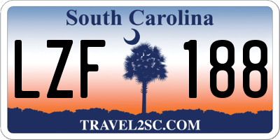 SC license plate LZF188