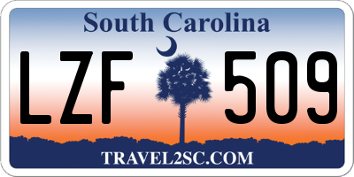 SC license plate LZF509