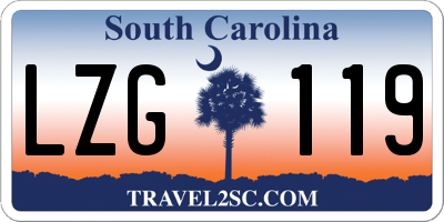SC license plate LZG119