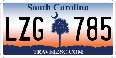 SC license plate LZG785