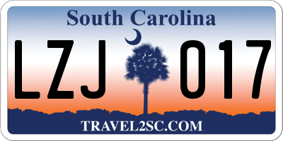 SC license plate LZJ017