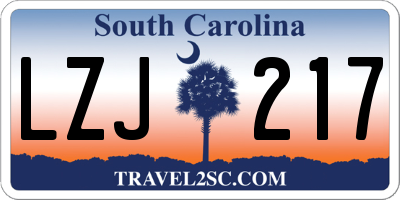 SC license plate LZJ217