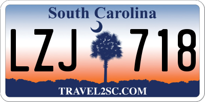 SC license plate LZJ718