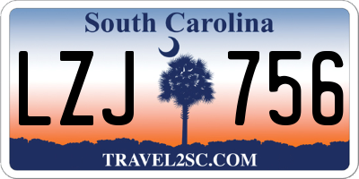 SC license plate LZJ756