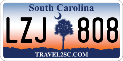 SC license plate LZJ808
