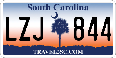 SC license plate LZJ844