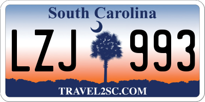 SC license plate LZJ993