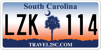 SC license plate LZK114