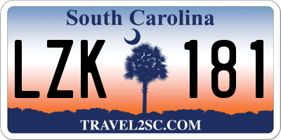 SC license plate LZK181
