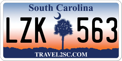 SC license plate LZK563