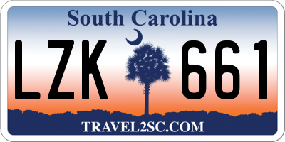 SC license plate LZK661