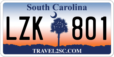 SC license plate LZK801
