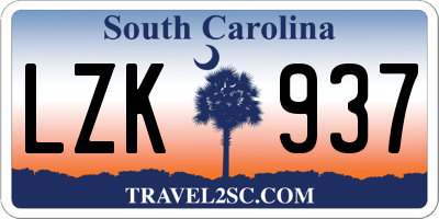 SC license plate LZK937