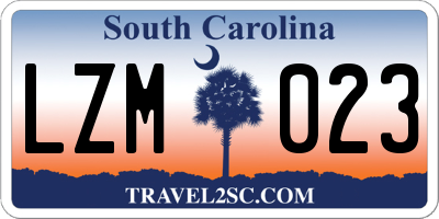 SC license plate LZM023