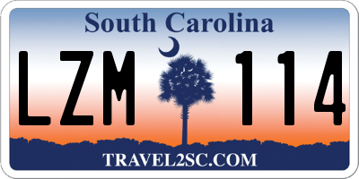 SC license plate LZM114