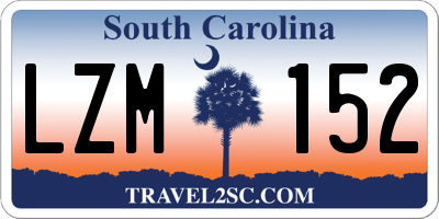 SC license plate LZM152