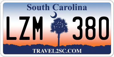 SC license plate LZM380
