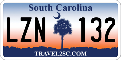 SC license plate LZN132