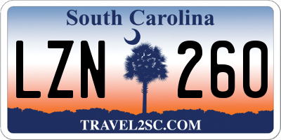 SC license plate LZN260