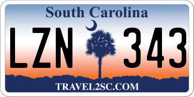 SC license plate LZN343