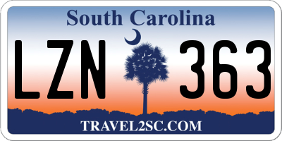 SC license plate LZN363
