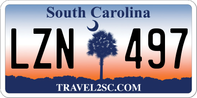 SC license plate LZN497