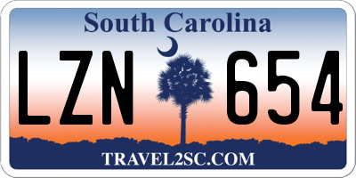 SC license plate LZN654