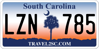 SC license plate LZN785