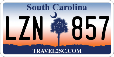 SC license plate LZN857