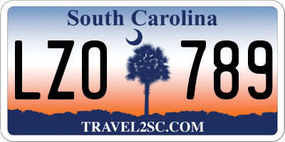 SC license plate LZO789