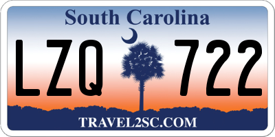SC license plate LZQ722