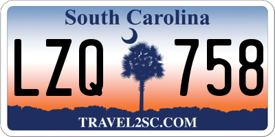 SC license plate LZQ758
