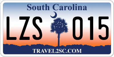 SC license plate LZS015