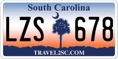 SC license plate LZS678