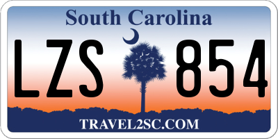 SC license plate LZS854