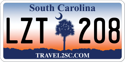 SC license plate LZT208
